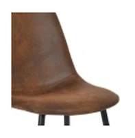 Set Of Four Upholstered Faux Leather Dining Chairs