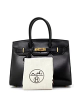 Pre-Owned Hermes Birkin 30 Handbag Black Box Calf with Gold Hardware