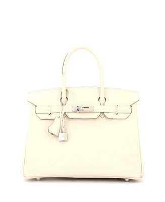 Pre-Owned Hermes Birkin 30 Handbag Light Epsom with Palladium Hardware