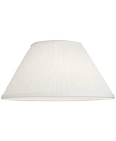 White Mushroom Pleated Medium Lamp Shade 6" Top x 14" Bottom x 8" Slant (Spider) Replacement with Harp and Finial - Springcrest