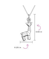 Bling Jewelry 3D Geometric Origami Jewelry Giraffe Llama Pendant Necklace Sterling Silver
