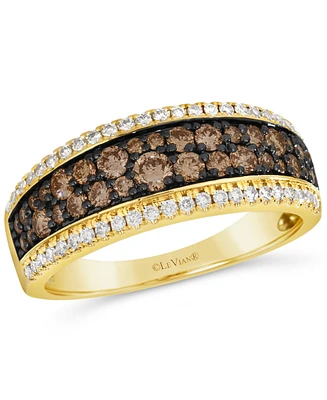 Le Vian Chocolate Diamond & Nude Diamond Multirow Ring (7/8 ct. t.w.) in 14k Gold