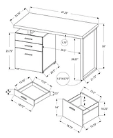 Contemporary Computer Desk with Triple Drawer Storage and Sturdy Frame