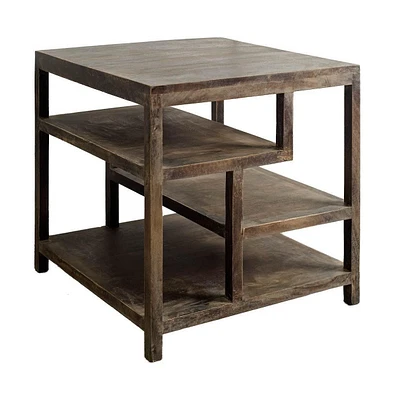 Handcrafted Solid Wood Square End Table