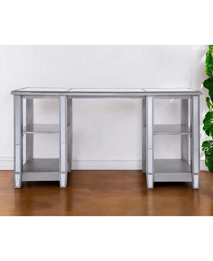 50" Silver Mirrored Writing Desk