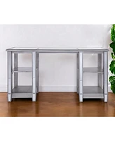 50" Silver Mirrored Writing Desk