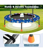 36 Inch Mini Trampoline with Colorful Led Lights and Bluetooth Speaker