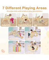 7-in-1 Indoor Climbing Toys for Toddlers with Reversible Ramp