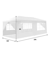 10 x 20 Feet 6 Sidewalls Canopy Tent with Carry Bag