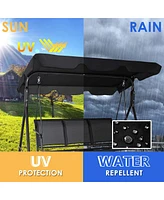 3 Person Steel Frame Patio Swing with Polyester Angle and Adjustable Canopy