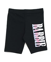 Barbie Girls Cropped Boxy T-Shirt and Bike Shorts Outfit Set