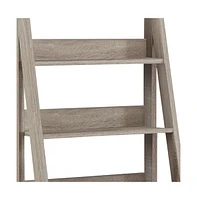 Compact Ladder Writing Desk with Built-in Bookshelves