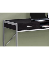 Compact Computer Desk with Dual Drawers for Study or Workspace