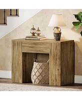 Tribesigns 31.5" Farmhouse End Side Table Set of 2, Mid-Century Modern Sofa Side Table with Heavy-Duty Wooden Pedestal for Living Room, Bedside N