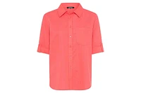 Olsen Women's Shirt with Rolled Sleeve Tab Detail