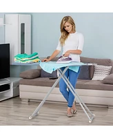 Full Size Ironing Board with Rest, 57" x 15" Carbon Steel Table, 7-Level Height & Heat Resistant Cover
