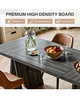 Tribesigns Modern Dining Table for 6 People, 63" Rectangular Dining Room Table, Wooden Kitchen Furniture with Heavy Duty Base for Apartment Livin