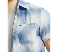 Men's Sagrino Short Sleeve Plaid Button-Front Shirt