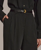 Donna Karan New York Women's Pinstripe Wide-Leg Belted Pants, Regular & Petite