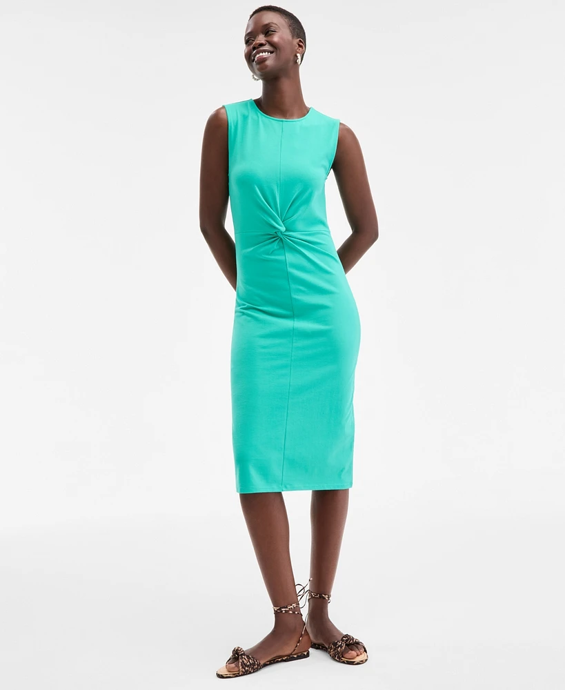 On 34th Women's Knot-Front Knit Midi Dress, Exclusively at Macy's