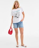On 34th Women's Cannes Print T-Shirt, Exclusively at Macy's