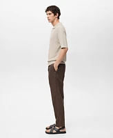 Mango Men's Eu Regular-Fit Linen-Blend Pants