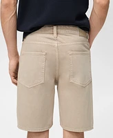 Mango Men's Denim Washed Effect Bermuda Shorts