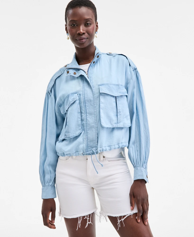 On 34th Women's Chambray Cropped Jacket, Exclusively at Macy's
