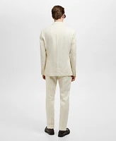 Mango Men's Linen Slim-Fit Double-Breasted Suit Blazer