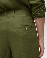 Mango Men's Linen Bermuda Pleated Shorts