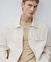 Mango Men's Linen Slim-Fit T-Shirt