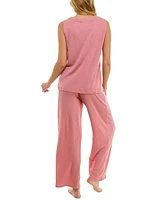 Roudelain Women's Tank & Wide-Leg Pant Pajama Set