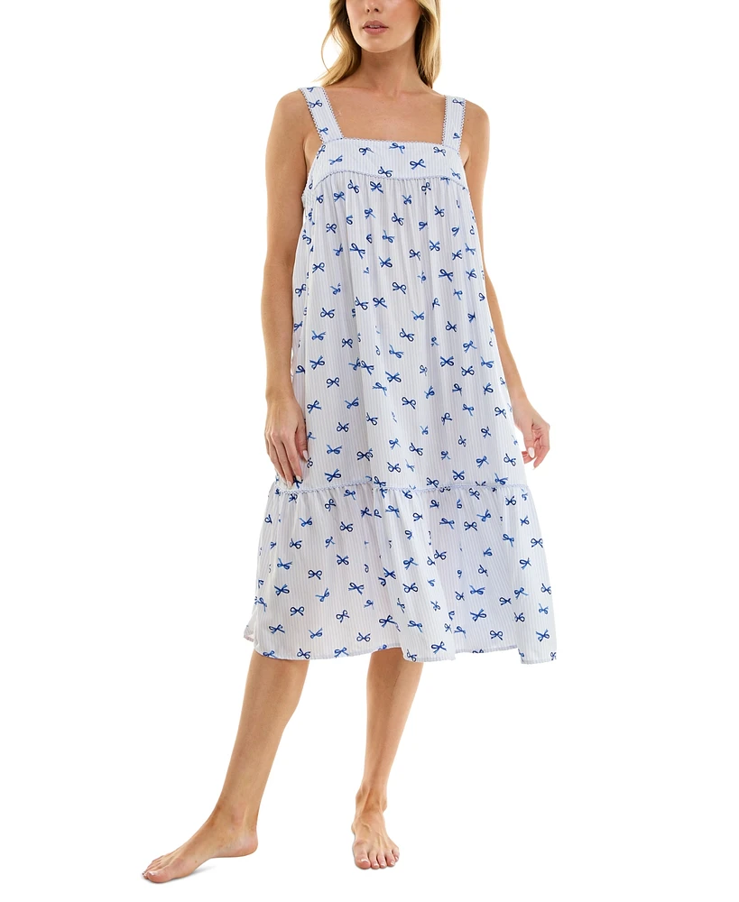 Roudelain Women's Printed Tiered Cami Sleep Dress