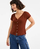 On 34th Women's Snap-Front T-Shirt, Exclusively at Macy's