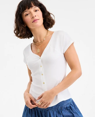 On 34th Women's Snap-Front T-Shirt, Exclusively at Macy's
