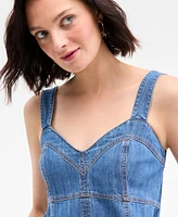 On 34th Women's Denim Sweetheart-Neck Midi Dress, Exclusively at Macy's