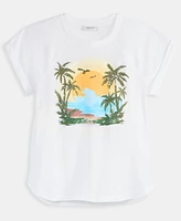 On 34th Women's Raglan Palm-Print Shine T-Shirt, Exclusively at Macy's