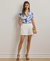 Lauren Ralph Women's Relaxed-Fit Print Short-Sleeve Shirt