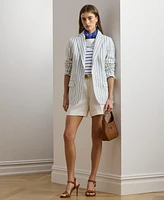 Lauren Ralph Women's Pleated Linen-Blend Twill Shorts