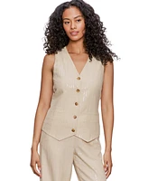 Sanctuary Women's Sequin Stripe Button-Front Vest