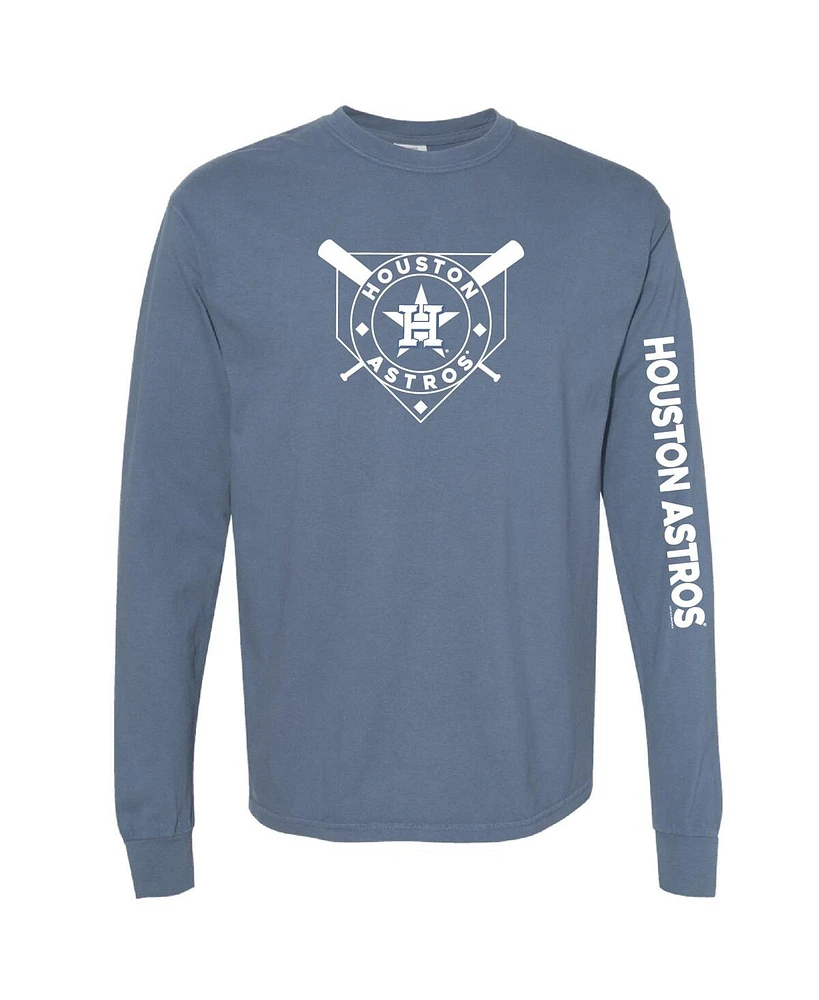 Soft as a Grape Women's Navy Houston Astros Pigment Dye Long Sleeve T-Shirt