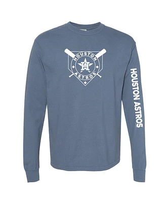 Soft as a Grape Women's Navy Houston Astros Pigment Dye Long Sleeve T-Shirt