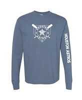 Soft as a Grape Women's Navy Houston Astros Pigment Dye Long Sleeve T-Shirt