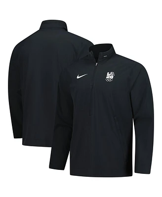 Nike Men's Black LA28 Summer Olympics Lightweight Quarter-Zip Coaches Jacket