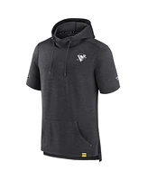 Fanatics Men's Heather Charcoal Pittsburgh Penguins Authentic Pro Short Sleeve Pullover Hoodie