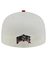New Era Men's Cream Ohio State Buckeyes Chrome 59FIFTY Fitted Hat