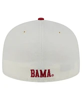 New Era Men's Cream Alabama Crimson Tide Chrome 59FIFTY Fitted Hat