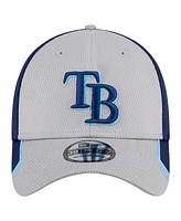 New Era Men's Gray/Navy Tampa Bay Rays Visor Trim 39THIRTY Flex Hat