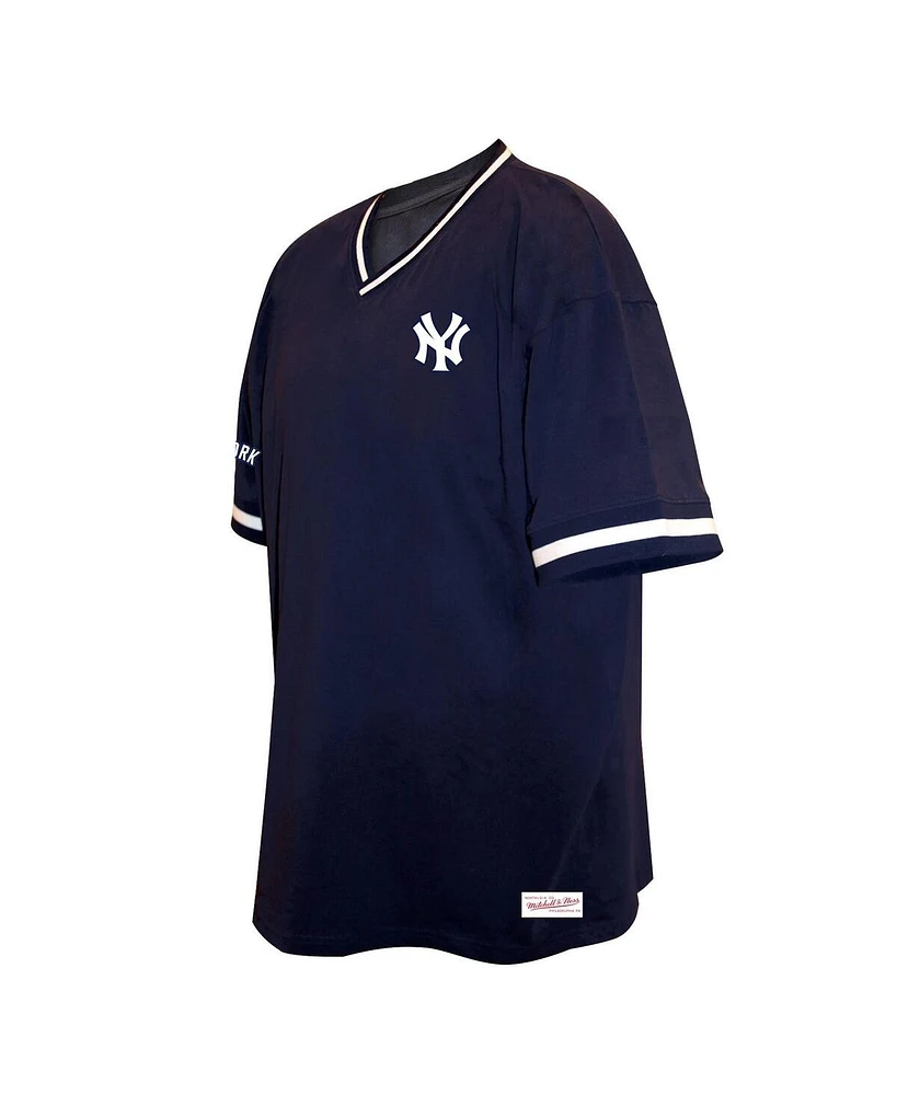 Mitchell & Ness Men's Navy New York Yankees Big Tall V-Neck T-Shirt