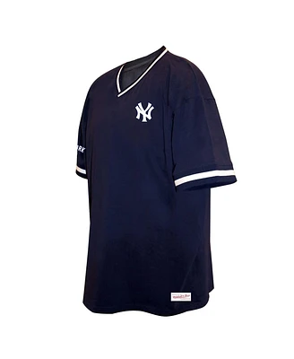 Mitchell & Ness Men's Navy New York Yankees Big Tall V-Neck T-Shirt